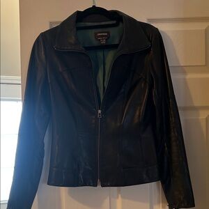 DANIER Black Leather Jacket for Women